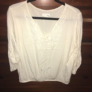 White 3/4 sleeve with cute design